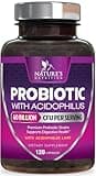 Probiotics 60 Billion CFU per Serving - 10 Strains + Prebiotics - Immune, Digestive & Gut Health Support, Supports Occasional Constipation, Gas & Bloating for Women & Men, Shelf Stable - 120 Capsules