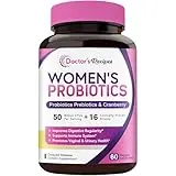 Doctor's Recipes Women’s Probiotic, 60 Caps 50 Billion CFU 16 Strains, with Organic Cranberry, Digestive Immune Vaginal & Urinary Health, Shelf Stable, Delayed Release, No Soy Gluten Dairy