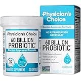 Physician's Choice Probiotics 60 Billion CFU - 10 Strains + Organic Prebiotics - Immune, Digestive & Gut Health - Supports Occasional Constipation, Diarrhea, Gas & Bloating - for Women & Men
                                        - 30ct